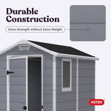 Keter Manor 4×6 Resin Outdoor Storage Shed Kit-Perfect to Store Patio Furniture, Garden Tools Bike Accessories, Beach Chairs and Lawn Mower, Grey & White image 7