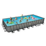 Summer Waves 32ft x 16ft x 52in Rectangle Frame Above Ground Swimming Pool Set image 7