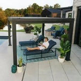 16×12 trenton modern steel pergola with sail shade soft canopy image 2