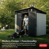 Keter Outdoor Storage Sheds, for House, Patio & Yard, Plastic Resin, Artisan, 7×7 Ft, Gray image 1