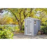 Keter Manor 4 ft. W x 6 ft. D Vertical Resin Outdoor Storage Shed Ideal For Patio Installation Included image 1