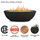 Real Flame 48.25 in. x 28.25 in. Riverside Oval Propane Gas Fire Bowl, Shale image 2