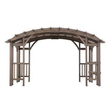 SummerCove 10 ft. x 14 ft. Light Gray Cedar Frame Arched Pergola with Shelves image 12