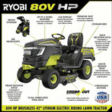 Brushless 80V Hp 46-Inch Cordless Lawn Tractor Battery Powered image 18