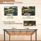 Stylish 10′ x 13′ Aluminum Patio Pergola with Retractable Canopy – Perfect Backyard Shade Shelter for Outdoor Parties image 2