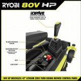 RYOBI 80V HP Brushless 42 in. Battery Electric Cordless Zero Turn Riding Mower Batteries and Charger 80V Batteries 40V image 11