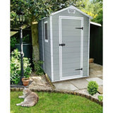 Keter Manor 4 ft. W x 6 ft. D Vertical Resin Outdoor Storage Shed Ideal For Patio Installation Included image 2