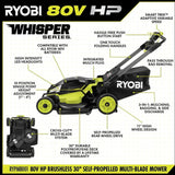 RYOBI 80v Hp brushless 30″ self-propelled dual-blade lawn mower kit image 13