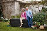Keter Westwood 150-Gallon Resin Outdoor Storage Box | Weather-Resistant Deck Bin for Patio Cushions, Garden Tools & Pool Accessories – Dark Grey image 2