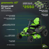 Greenworks 60V 42″ Cordless Battery CrossoverT Riding Lawn Mowers. image 1
