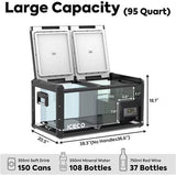 ICECO VL90 ProD 95 Quarts(90L) Dual Zone Portable Refrigerator, Multi Directional Lid, 12 Volt Refrigerator Home & Car Use image 1
