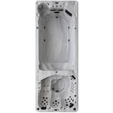 Canadian Spa Co 17 – Person 73 – Jet Acrylic Rectangular Hot Tub with Ozonator and Built-In Speaker in Sterling Silver, Walnut image 1