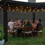 16×12 trenton modern steel pergola with sail shade soft canopy image 7