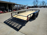 6’4″ x 16 Utility Trailer Double Axle Dovetail With Gate Powder Coated (2) 3500lb Axles image 7