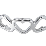 Women’s Stainless Steel Heart Stacking Ring