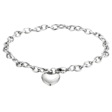 Women’s Stainless Steel Heart Charm Bracelet