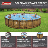 Coleman Power Steel 22′ x 52 Round Above Ground Pool Set image 5