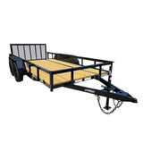 6’4″ x 14 Utility Trailer Powder Coated Dovetail (2) 3500 Axles 7k GVWR image 0