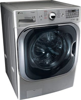 LG – 5.2 Cu. Ft. High Efficiency Front-Load Washer with Steam and TurboWash Technology – Graphite steel image 1