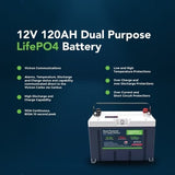 12V 120AH Group 27 LiFePO4 Battery Cranking & Deep Cycle Lithium Battery (Dual Purpose) image 12