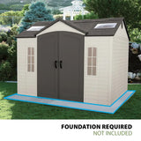 Lifetime Lockable Polyethylene Outdoor Storage Shed, 10′ x 8′, Tan & Browns (60005) image 3